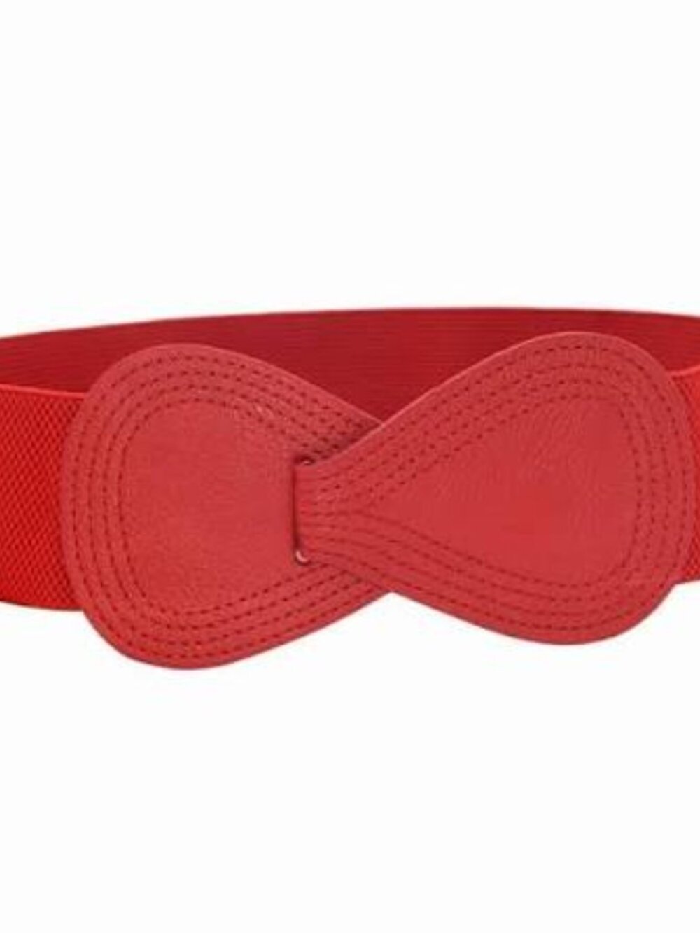 Red Faux Leather and Elastic Retro Stretch Belt – Plus sized